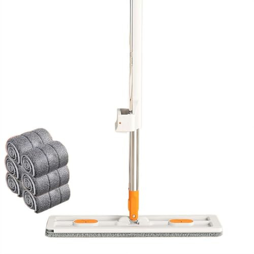 Set di mocio e secchio, 2026 con sistema di mocio piatto rotante a 360°, sistema di pulizia del pavimento con drenaggio indipendente per piastrelle, legno duro, finestre