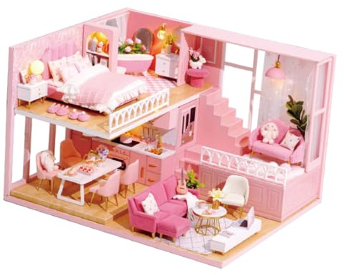 iplusmile Miniatura Casetta Fai da Te in Legno Cabina Creativa e Sicura per Kit di Assemblaggio Manuale per Gioco e Decorazione Familiare