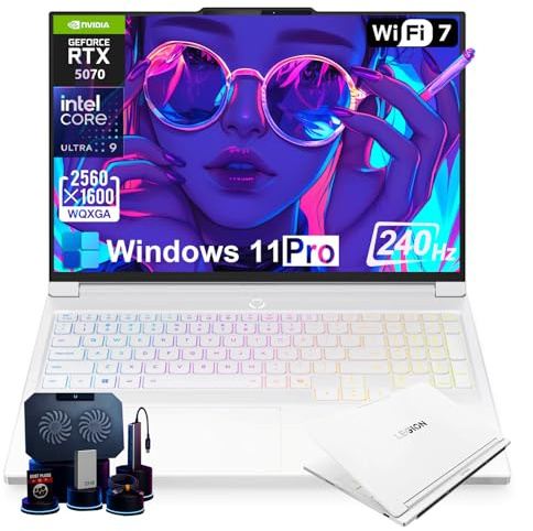 Lenovo Legion 7i 16 Gaming Laptop - Intel 24-Core Ultra 9 275HX, 16 OLED 2.5K 240Hz, NVIDIA GeForce RTX 5070 8GB GDDR7, WiFi 7, Per-Key RGB, Win11 Pro, w/Accessories (64GB RAM | 4TB SSD)