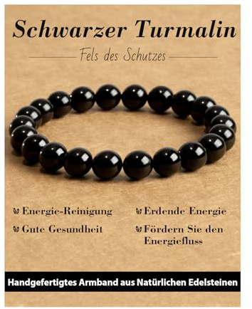 Landorilo Naturstein Armband für Damen Herren, 34 Natursteinarten | 8mm,Heilsteine Perlen Armbänder,Edelstein Chakren Perlenarmband,Personalisierte Geschenke,Energiekarte,Inklusive Ersatzperlen
