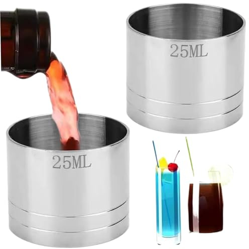 Misurino per liquori, 2 pezzi 25 ml Misurino per vino in acciaio inossidabile Misurini per bevande alcoliche facili da pulire Bevande vino e whisky, Misurini per alcoliche