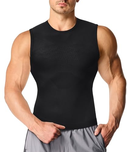 KUMAYES Debardeur Compression Homme Maillot de Corps Gaine Ventre Plat Homme T Shirt Amincissant Minceur sous-Vêtements sans Couture