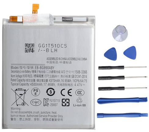 EB-BG990ABY Batterie de Rechange 3.88V 4370mAh 16.95Wh Compatible avec Samsung Galaxy S21 FE SM-G990B, Batterie Rechargeable 0 Cycle avec Outils