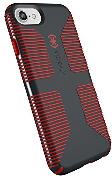 Speck Produkte CandyShell Grip iPhone SE 2020 Hülle/iPhone 8/iPhone 7 Hülle (auch passend für iPhone 6 und iPhone 6S), Anthrazitgrau/Dunkles Mohnrot