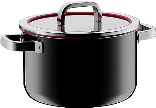 WMF Fusiontec Functional Kochtopf groß 24cm, Glasdeckel mit Abgießfunktion, Fleischtopf Induktion 6,4l, High-Tech Keramik, kratzfest, schwarz