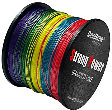 Dingbear 109Yd/100m 40LB/0.28mm Multicolored Rainbow Super Strong Pull Generic Braided Fishing Line Kite Line Woven Network Cable Cast Super Strength Fishing Line