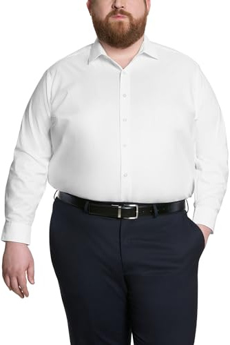 Kenneth Cole Dress Shirt Big and Tall Solid Camisa Esmoquin, Blanco, 4XL Alto (51 cm Cuello 94/97 cm Manga) Hombres