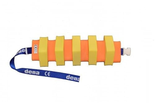Schwimmgürtel Jugendliche Farbe Gelb/Orange mit Sicherheitsverschluß 100cm Länge, verstellbarem Gurtband und abnehmbaren Plastazote-Schwimmern. Für Schwimmtraining. Nur so viel Hilfe wie nötig!