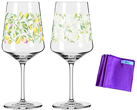 Dekomiro Ritzenhoff 2er Set Sommertau Hugo Aperitifglas #11 + #12 mit Glasreinigungstuch