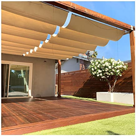 Toldo de vela for el sol, velas de sombra onduladas retráctiles for exteriores, toldo ondulado con protección UV con kit de montaje, cubierta, jardín, personalizable ( Size : W0.6*L3m/W1.96*L9.84ft )