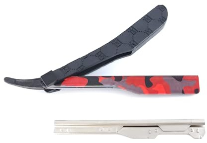 StyleCraft x Deluxe Line Professional Barber Straight Razor Camo Red (Blade not included)