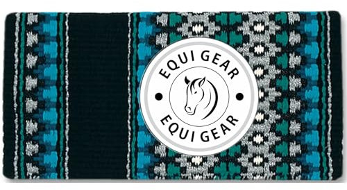 EQUIGEAR Western Show Horse Satteldecke aus neuseeländischer Wolle, Western-Design, handgefertigte Satteldecke, Wollpolster, Sensor Flex (Anpassung möglich), WK14 (34x34)