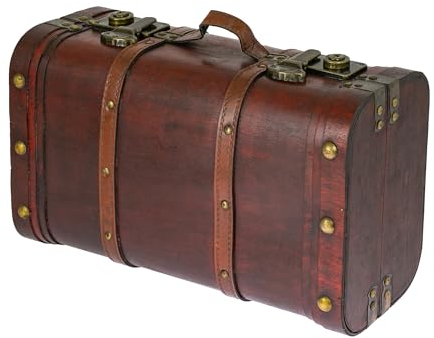 HMF 6412-140 Coffre au trésor en bois | Coffre vintage | 40 x 23,5 x 16,5 cm | Grand | Pérou