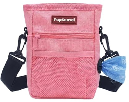 Leckerlibeutel für Hunde – Polyester-Leckerlibeutel für Haustier-Training, kein Verschütten, Magnetverschluss, Kotbeutelspender, Hundetraining-Leckerli-Tasche mit 3 Tassen, Metallclip, verstellbarer