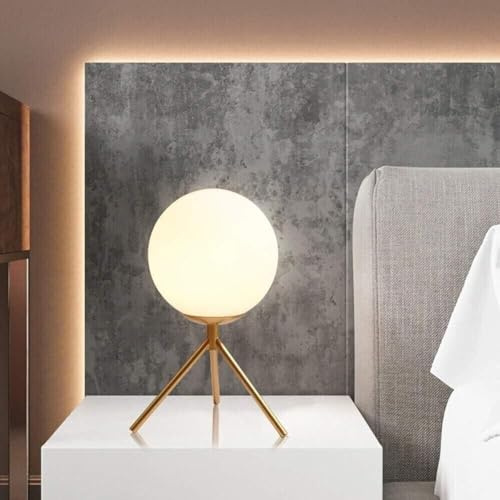 Kovalmax® Lampada da tavolo 1 sfera lume supporto treppiedi abat jour bronzo d35