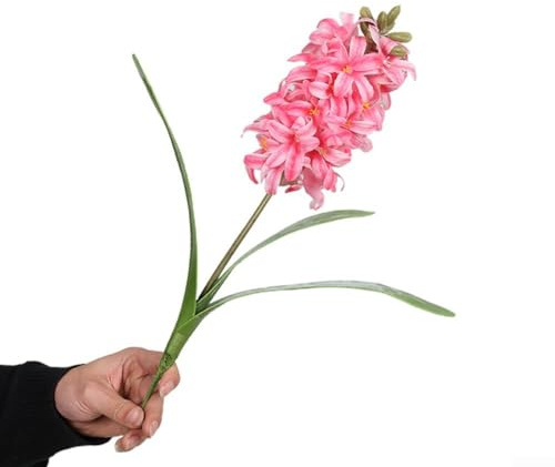 SPORTARC Fleurs artificielles de jacinthe 3D à la main - Pour la maison, le jardin, les fêtes, la décoration de mariage (rose foncé)