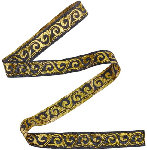 GORGECRAFT 7 meter guld jacquard broderi band trim 2 cm bred vintage boho vävd spetskant frans tyg klädsel applikation för gör-det-själv sömnad kläder gardin väska utsmyckning dekor
