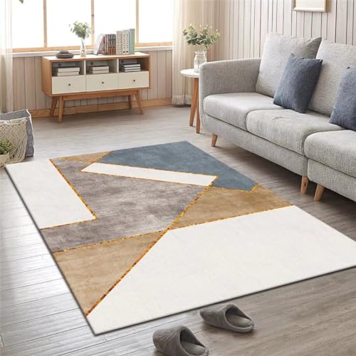 Kunsen 200X300CM Kleine Teppiche Moderner, geometrischer Wohnzimmer-bequemer Rutschfester Schlafzimmer-Arbeitszimmerteppich Teppich Für Balkon Mehrfarbig Flickenteppich Büro