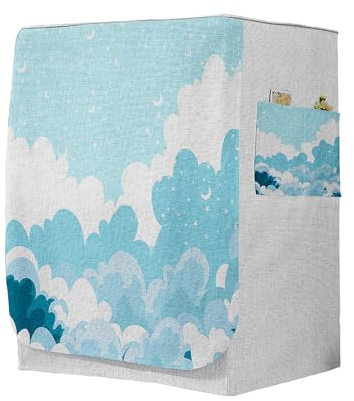 Highdi 3D Housse de Protection pour Machine à Laver, Chargement Frontal Housse à La Poussière avec Ouverture Frontale (Capacité S 6~7,5kg,Musique 3)