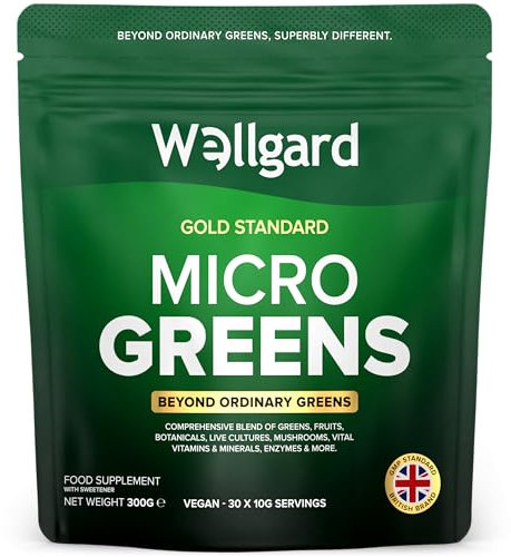 Wellgard Micro Greens 300 Grams – Greens Powder, 57 Ingredients, 84 Scientifically Proven Health Benefits, Super Greens Powder