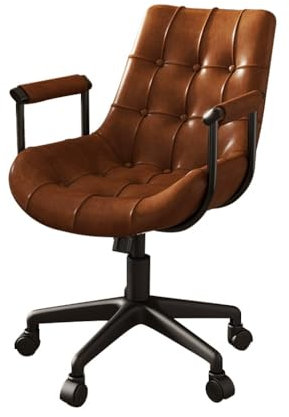 YCKEGEW Höhenverstellbarer Computerarbeitsstuhl Ergonomischer Schreibtischstuhl Mit Bequemer Lendenwirbelstütze, Moderner Akzentstuhl Für Das Arbeitszimmer Sessel Mit Rädern(Bruin)