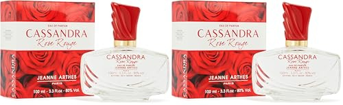 JEANNE ARTHES - Parfum Femme Cassandra Rose Rouge - Eau de Parfum - Flacon Vaporisateur 100 ml - Fabriqué en France à Grasse (Lot de 2)