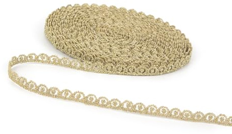 Spitzenband Goldene Spitze-Borten Spitze Zierband Spitzenborte für Diy Basteln Hochzeit Nähen (Gold #72（10Yards）)