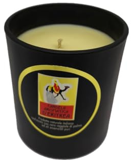 Vela de papel aromático de Eritrea, 300 g, cera vegetal, tarro de cristal negro, 100 horas de duración, papel Eritrea, vela grande clásica