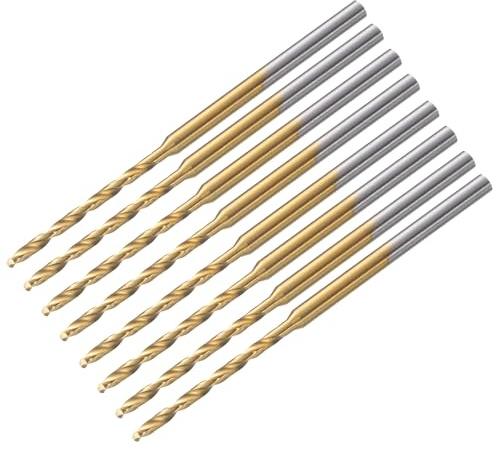 QUARKZMAN 8Pezzi 1,45mm Mini Punte da Trapano a Spirale 1mm 2,35mm | per Resina Fai Ambra e Legno, Acciaio ad Alta Velocità, Rivestito in Titanio, per Micro Incisioni
