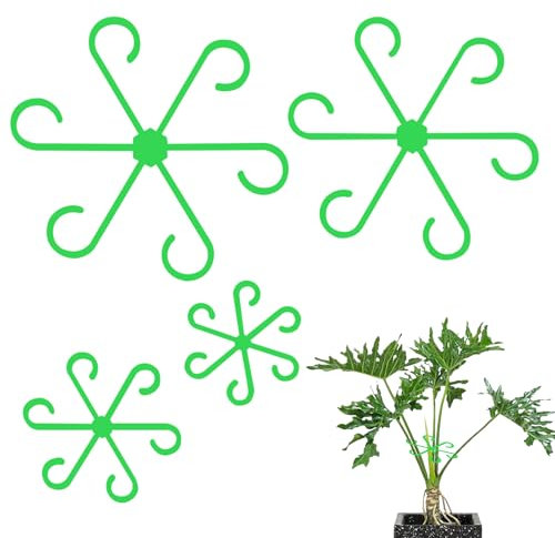 CATELL 20 Pezzi Supporto per Piante, Supporto per Stelo Vegetale Riutilizzabile Supporto per Stelo in Plastica Pinze di Supporto per Piantagione per Fiori Ortensie Orchidee Monstera (Verde)