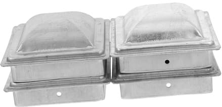 Tofficu 4pcs Column Cap Sealing Cover for Square Fence Posts Metal Decking Caps Covers Fence Post Toppers for Garden Border Protection