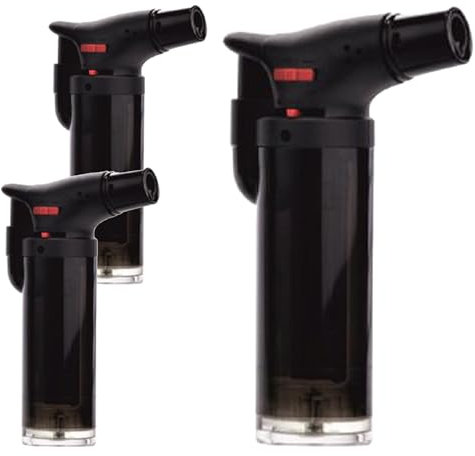 Accendino Accendigas Caramellatore + Ricarica Gas (3, nero)