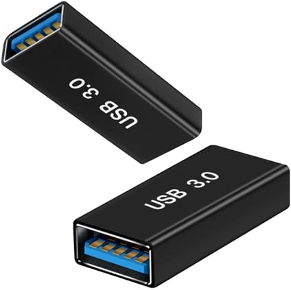 BFQZ 2 Pcs USB 3.0 Coupler, USB Female to Female Adapter, USB 3.0 Female to Type A Female 3.0Cable Coupler, USB3.0 Female to Female Adapter for Connecting Two USB Male Ends Cord, Extension Connector