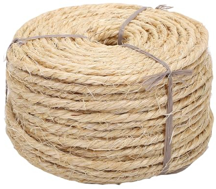 Depisuta Corde en Sisal, Robuste 4 Mm X 164 Pieds, Remplacement d'arbre à Chat Naturel, Corde de Chanvre Torsadée Douce pour Gratter Les Jouets et Meubles de Bricolage (Couleur Lin)