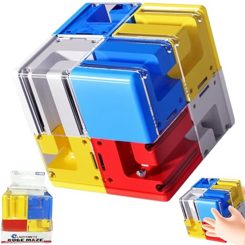 Kugel Labyrinth Puzzlewürfel,2-in-1 Kugellabyrinth Zauberwürfel,3D Labyrinth Kugel Komplexes Puzzle,3D Puzzlewürfel,Denkspiel mit hohem Schwierigkeitsgrad,Für Klassenzimmer Geburtstag Schule