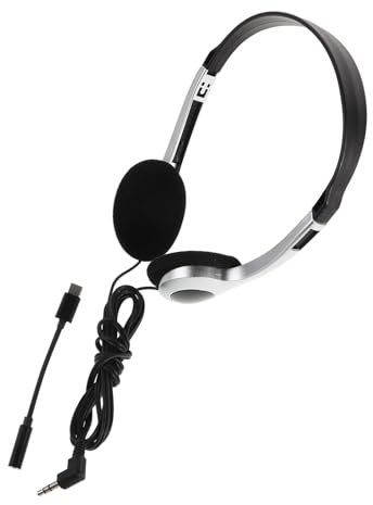jojofuny Casque -auriculaire Filaire Rétro en Métal Argenté 900, Adaptateur 3,5 Mm vers Type-c, Compatible Ordinateur, Smartphone et Tablette, Casque Audio Confortable pour Usage Scolaire