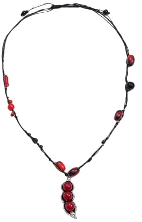 Collar con colgante ovalado en forma de frijol que incluye cuentas acrílicas y circonita para ocasiones especiales, colgante ovalado de frijol, cadena de clavícula, collar de moda de otoño, joyería de
