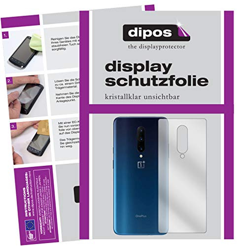 dipos 2x Protector de Pantalla claro para OnePlus 7 Pro Rückseite | Transparente, ajuste perfecto, antiarañazos, sin burbujas, apto para fundas, compatible con huellas dactilares, autoadhesivo
