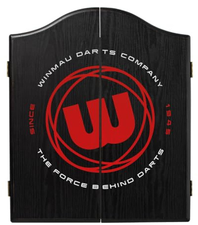 WINMAU W Roundel Logo Design Deluxe Dartboard Skåp | Heavy Duty Dart Board Skåp