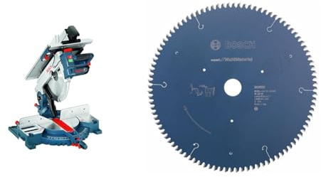 Bosch Professional Kombinationssäge GTM 12 JL (305 mm, inkl. 1x Kreissägeblatt, Schiebestock) + Expert Kreissägeblatt (305 x 30 x 2,4 mm, 96 Zähne, Zubehör) für Holz, Metall, Kunststoff