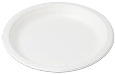 Generico 50 platos llanos redondos de 17,5 cm bandejas desechables pulpa celulosa biodegradable