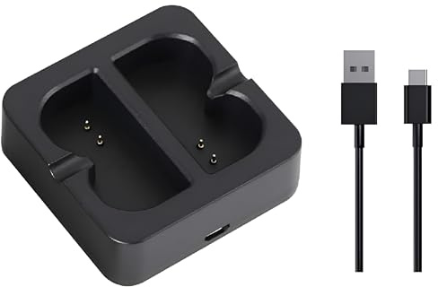Ring Battery Charger Station, Compatible with Ring Doorbell 2/3/3Plus/4, Spotlight Cam/Solar Floodlight and Stick Up Camera Solar Cells (Dual Port)
