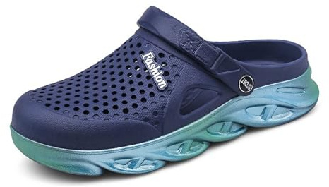 SECHRITE Sabots et Pantoufles pour Femme et Homme Chaussures de Jardin Clogs d’été Sandales de Plage Sandales de Maison, bleu, 40 EU