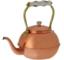 ich-zapfe.de Teekanne, Wasserkessel, Teekessel - aus Kupfer, mit Porzellanhenkel, 1,5L