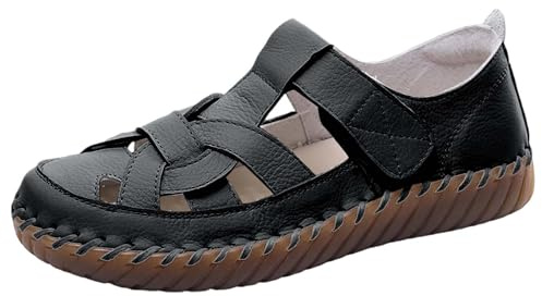 Damen Sportsandalen Trekking Sandalen Flach Cross-Tied Beach Peeptoe Verstellbare Walking Schuhe Outdoorsandale | Leichte FüR Reisen Trekking Sport Wasser Schuhe, Geschlossene Wandersandalen