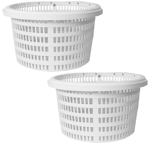 Penlimly Cesta para Skimmer de Piscina, 2 Cesta Repuesto para Skimmer Piscina, Cesta Filtro Piscina Reutilizable, Colador de Piscina, Limpieza Hojas y Escombros, 19cm Arriba, 14,5cm Abajo, 11cm Fondo