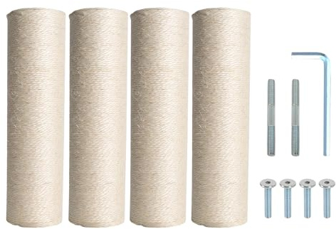 Dimaka Postes de repuesto para rascadores para gatos (beige-4 postes, 20 cm)