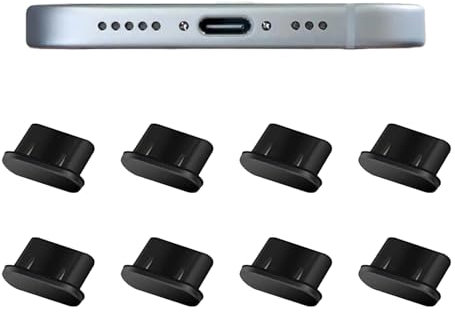 LIANRISES 8pcs Usb C Dust Plug Type C Dust Plug Silicone Charging Port Cover Type C Plug Cover Type-C Port Dust Plugs Usb C Cover for iPhone 15/16 for Samsung HUAWEI Xiaomi OPPO Smartphone and Tablets