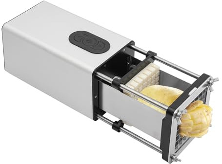 KAPIPALA Patatine fritte elettriche in acciaio inox, tagliapatate elettriche automatiche con lame da 1/2 pollici e 3/8 pollici, 58 W, per ristoranti, case, cucine alberghi