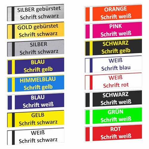 KIWISTAR UG – 1 pezzo – Campanello personalizzato da 60 x 15 mm – autoadesivo per cassetta postale e porta – resistente alle intemperie con incisione – targhetta per nome – UV e resistente alle